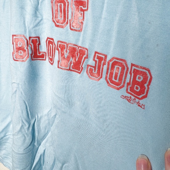 Y2K OMIGHTY Offensive Babydoll Tee Shirt Queen of BJ - Picture 8 of 10